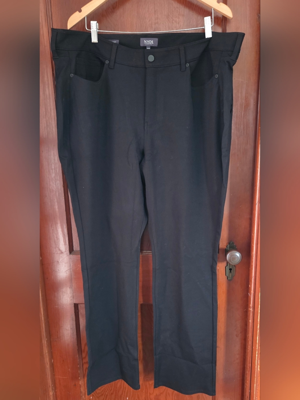 New NYDJ Marilyn Straight Plus Black Soft Jeans 20W